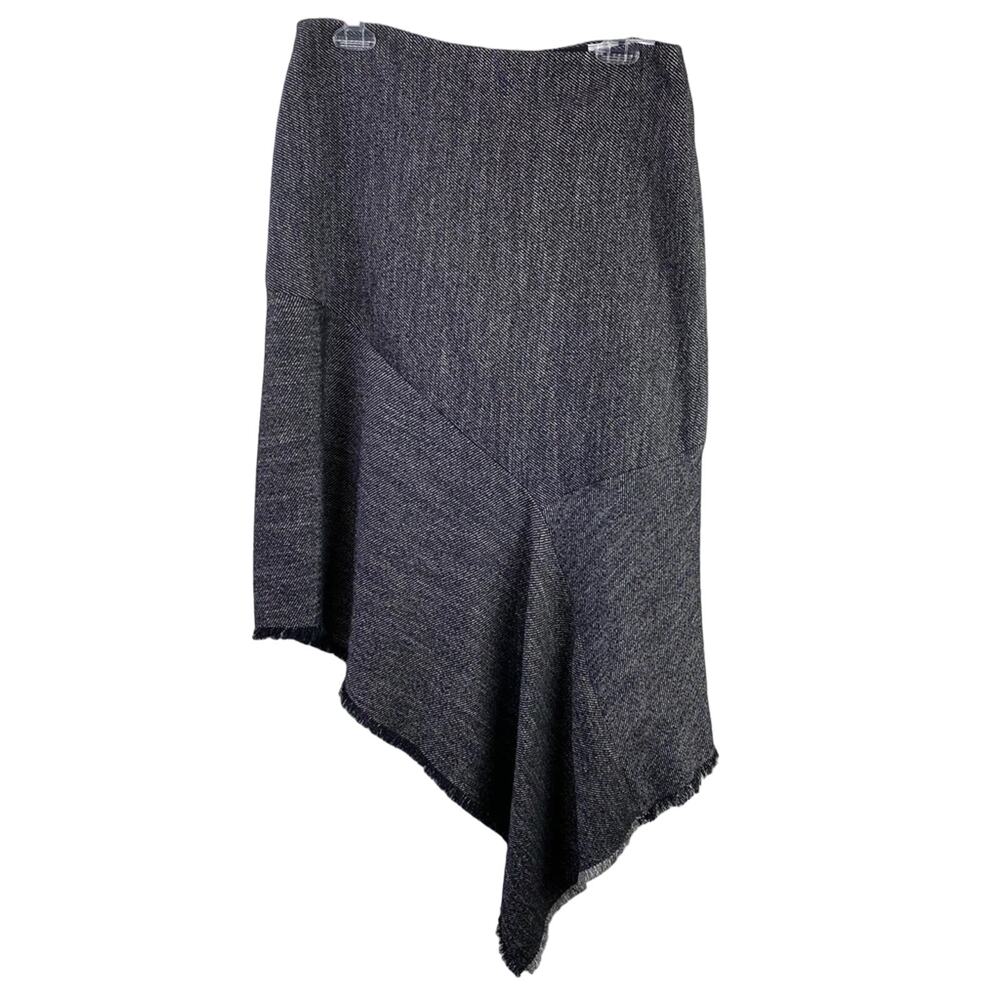 Anne Klein Asymmetrical Scarf Hem Skirt Gray Sz 8
